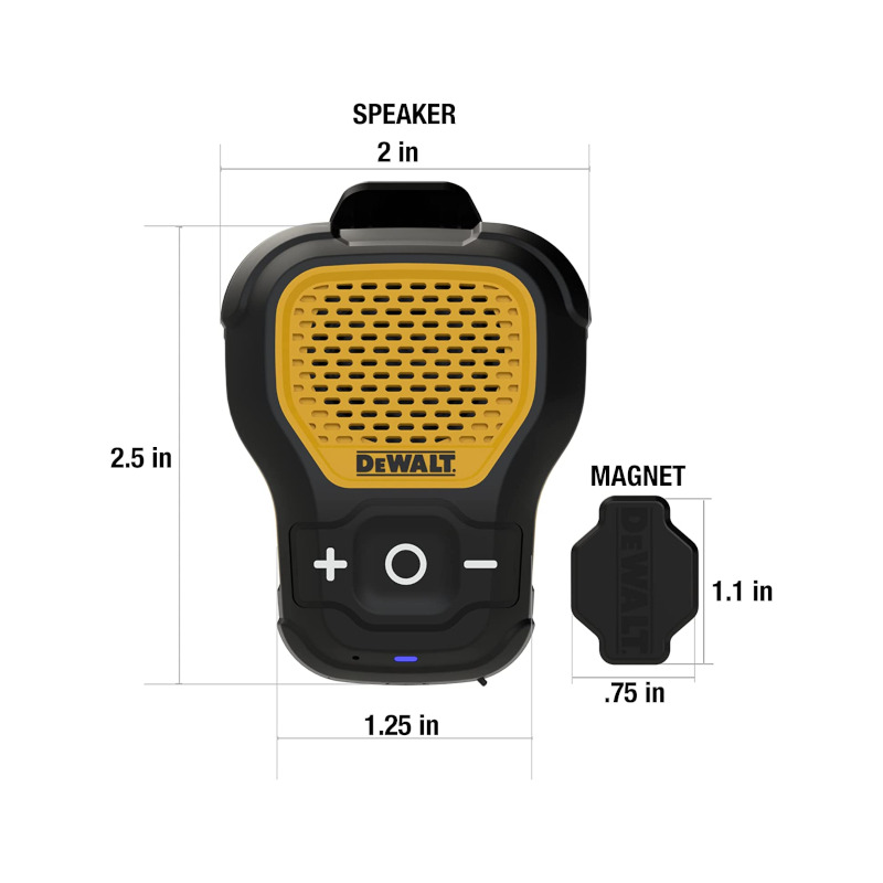 Dewalt 1901148DWG Φορητό Ηχείο Bluetooth με Κλιπ & Μαγνήτη PRO