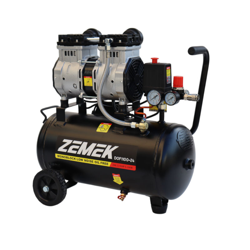 Alternative view of Zemek DOF1100-24 Αθόρυβος Αεροσυμπιεστής Χωρίς Λάδι 1.5HP 24Lt 8Bar