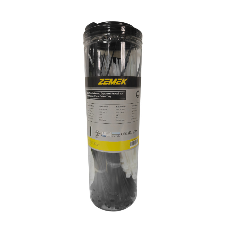 Zemek ZK-ZMX-A600H Σετ Δεματικά Καλωδίων Λευκά-Μαύρα 600ΤΜΧ