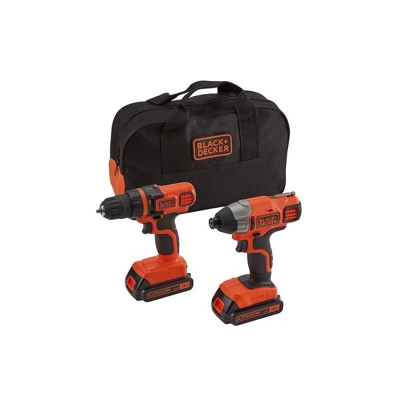 Black & Decker BDCDDIM18B Σετ Δραπανοκατσάβιδο & Παλμικό Κατσαβίδι 18V με Μπαταρία 1.5Ah