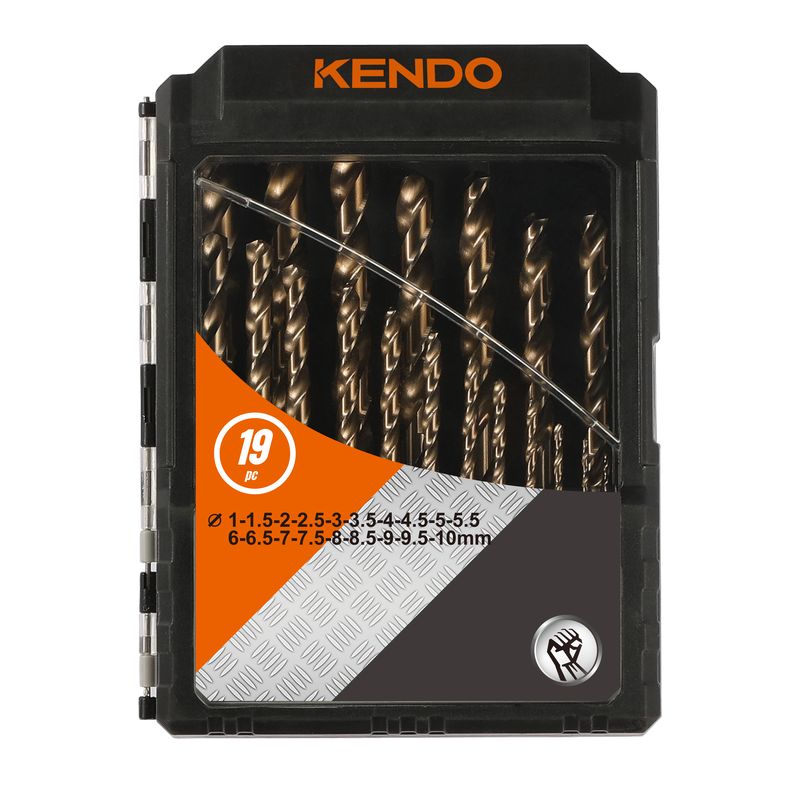 Kendo 11604134 Σετ Τρυπανιών Κοβαλτίου HSS-CO 19TMX