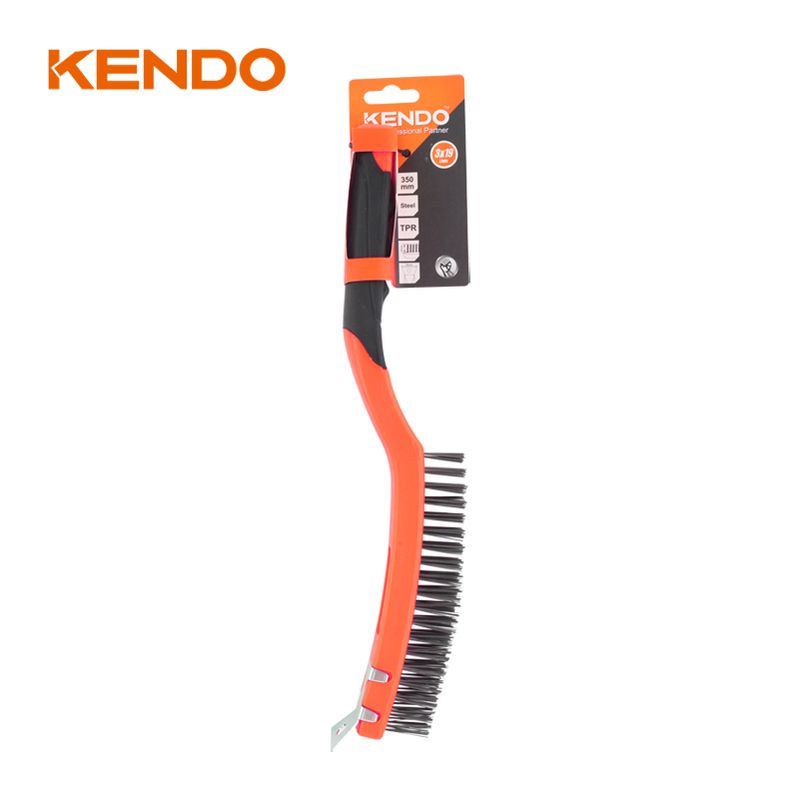 Alternative view of Kendo 31201 Ατσάλινη Συρμάτινη Βούρτσα με Ξύστρα 350mm / 14"