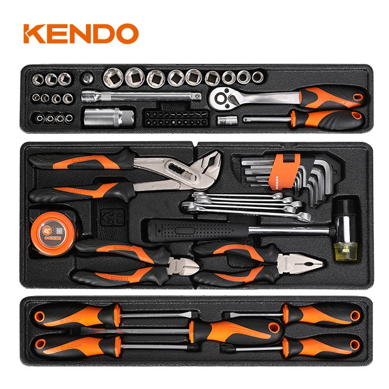 Alternative view of Kendo 90201 Σετ Εργαλειοθήκη Μεταλλική 3 Θέσεων με Εργαλεία 70TMX