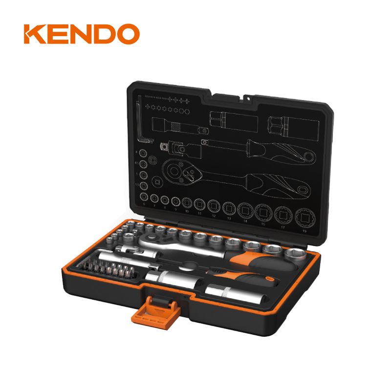 Kendo 90591 Σετ Καστάνια με Καρυδάκια 1/4' & 3/8' 45TMX