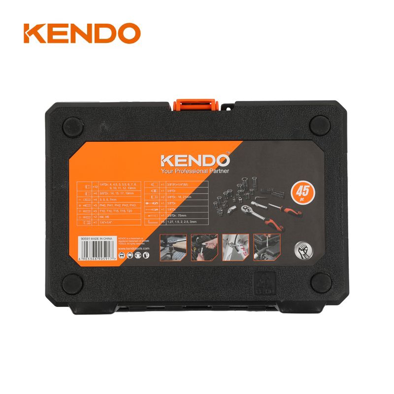 Alternative view of Kendo 90591 Σετ Καστάνια με Καρυδάκια 1/4' & 3/8' 45TMX
