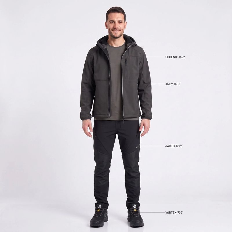 Alternative view of Nine Worths 1422-XXL Phoenix Μπουφάν Εργασίας Softshell Ανθρακί NoXXL