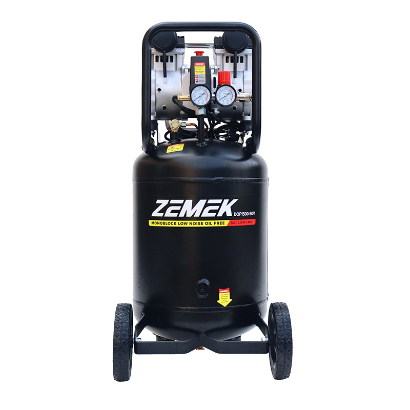Zemek DOF1500-50V Κάθετος Αθόρυβος Αεροσυμπιεστής Χωρίς Λάδι 2HP 50lt 8bar 230V
